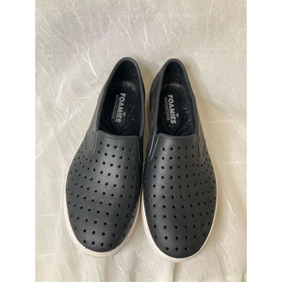 Sketchers Foamies Womens 7 Slip On Sneaker Loafer Black White - Picture 2 of 5